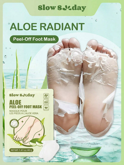 SlowSunday Masque Exfoliant pour les Pieds à l'Aloe, Apaisant pour la Peau