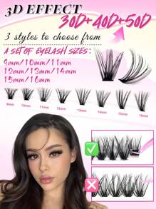 640PCS Individual Lash Clusters Large Capacity 30D+40D+50D