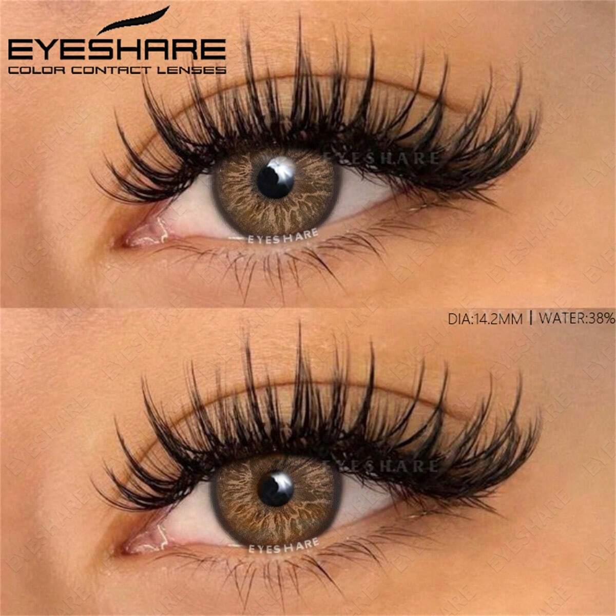 EYESHARE 2 pièces Lentilles de contact de couleur gris brun EYESHARE TURIN-MARRON