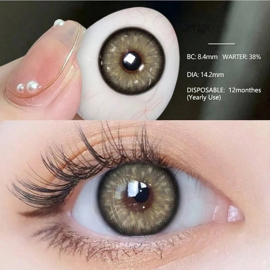 EYESHARE 1 pièce Lentilles de contact colorées souples de grand diamètre gris
