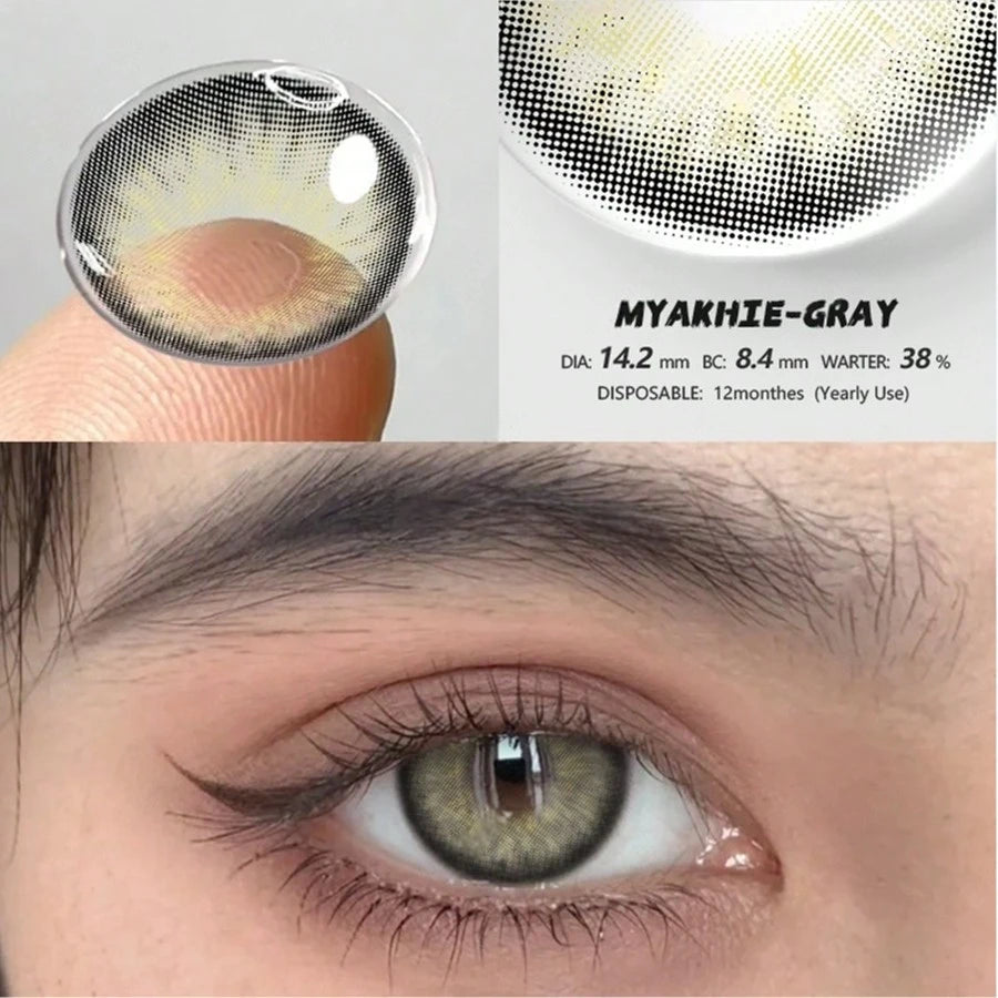 EYESHARE 1 pièce Lentilles de contact colorées souples de grand diamètre gris