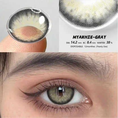 EYESHARE 1 pièce Lentilles de contact colorées souples de grand diamètre gris