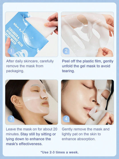 Masque facial au collagène et à l'acide hyaluronique SlowSunday