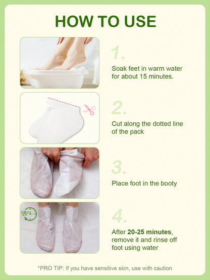 Masque exfoliant pour les pieds à la concombre, pour un dimanche tranquille