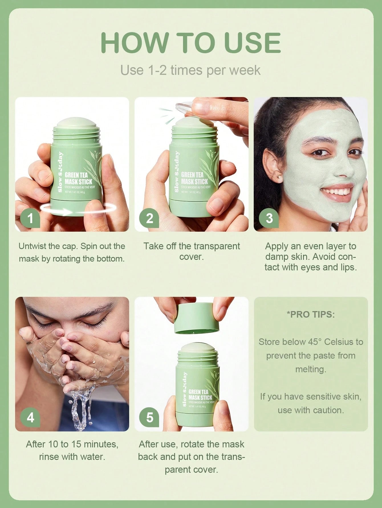 Thé Vert Masque De Protection Bâton