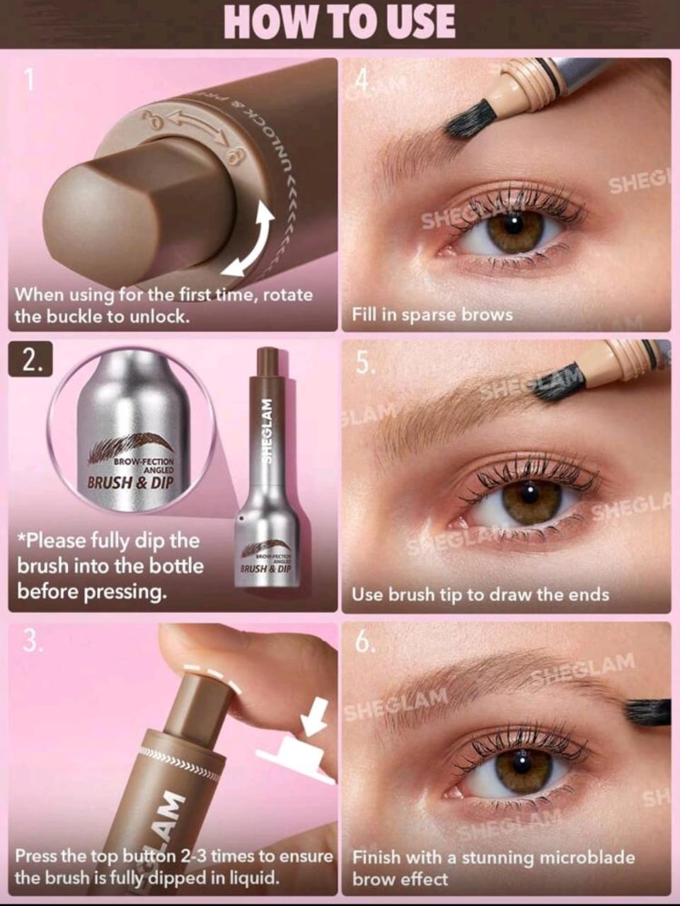SHEGLAM Brow-Fection Angled Brush & Dip