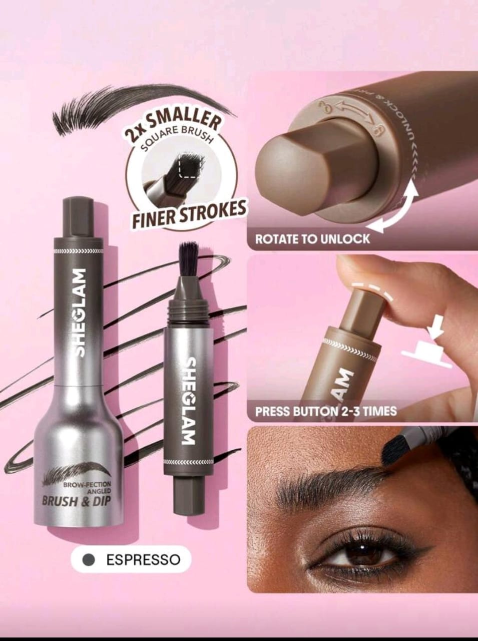 SHEGLAM Brow-Fection Angled Brush & Dip