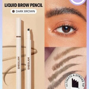 SHEGLAM Crayon À Sourcils Liquide Feather Better - Brun Foncé, Stylo À Sourcils Durable À L'épreuve Des Bavures Et À L'épreuve De L'eau Pour Des Sourcils Naturellement Plus Complets