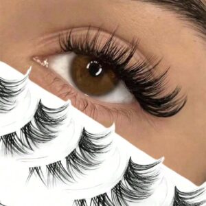 5 Paires De Faux Cils En Vison Volumes, Faux Cils À Bande D'oeil De Chat Style Fée, Extension De Cils Naturels, Faux Cils Délicats Et Léger Pour Soirée, Cosplay, Maquillage, Cadeau De Noël