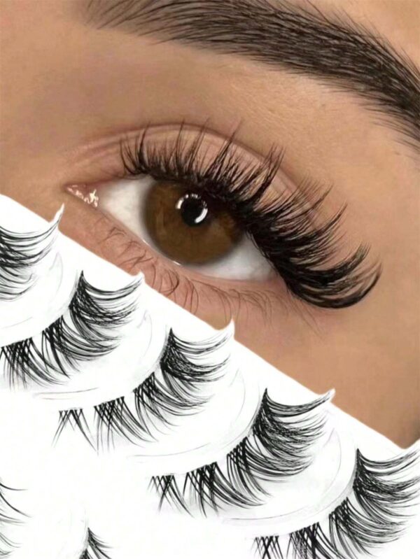 5 Paires De Faux Cils En Vison Volumes, Faux Cils À Bande D'oeil De Chat Style Fée, Extension De Cils Naturels, Faux Cils Délicats Et Léger Pour Soirée, Cosplay, Maquillage, Cadeau De Noël