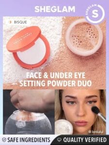 SHEGLAM Poudre Fixante Pour Le Visage Et Sous Les Yeux Prête À L'emploi Duo-bisque 2 En 1. Poudre Fixante Mate Et Étanche Illuminante Et Poreuse Pour Le Maquillage Du Visage