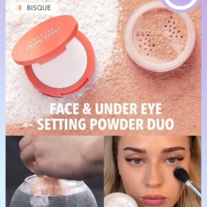 SHEGLAM Poudre Fixante Pour Le Visage Et Sous Les Yeux Prête À L'emploi Duo-bisque 2 En 1. Poudre Fixante Mate Et Étanche Illuminante Et Poreuse Pour Le Maquillage Du Visage