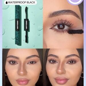 SHEGLAM Mascara Volume & Longueur Tout-en-un 2 En 1 Pinceau À Double Extrémité, Waterproof, Volumateur, Allongeant, Curling, Épaisseur De Cils, Allonge La Levée De Cils, Maquillage Des Yeux Durable