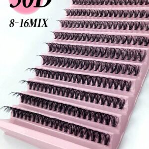 Extensions De Cils Personnalisées Épaisses, Bouclées, Douces Et Naturelles De 30d, Longueur Mixte De 8 À 16 Mm, Boucles (c/d) De 0,07 Mm, Faux Cils Ultra-légers Épais, 10 Plateaux / 200 Pcs, Design De Cluster Unique De Vison Étanche, Faux Cils Faits À La Main Pour Un Effet 3d, Adaptés Au Port Quotidien, À La Fête Et À Toutes Les Occasions